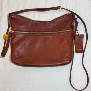 Margot Chestnut Leather Crossbody Bag
